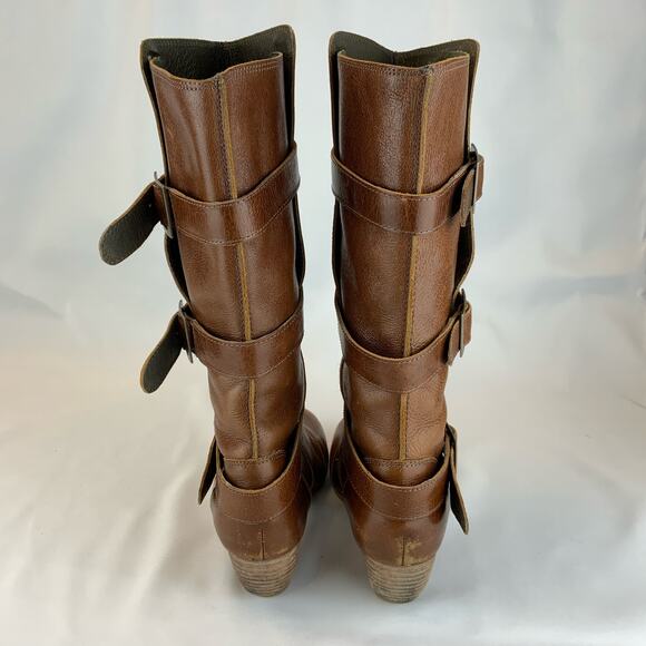 Gee WaWa Trisha Leather buckled Riding Boot Tan Rodeo Women's Size 8 - Picture 5 of 7